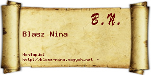 Blasz Nina névjegykártya